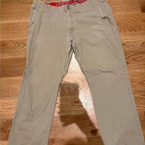 Under Armour Tan Chino Pants Straight-Leg Cotton Blend